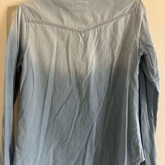 Light Blue Denim Pearl Snap Shirt - Picture 2 of 5